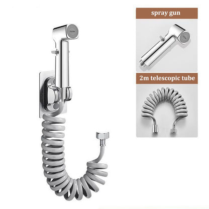 Toilet companion 1 in 2 out flush spray gun faucet bidet booster nozzle bathroom flush gun high pressure household