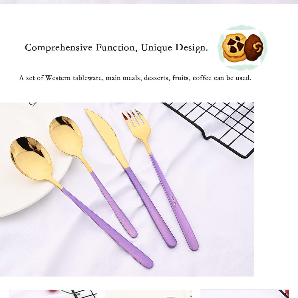 20Pcs Pink Silver Dinnerware Set Knife Dessert Fork Spoon Flatware Cutlery Set 304 Stainless Steel Silverware Tableware Kitchen