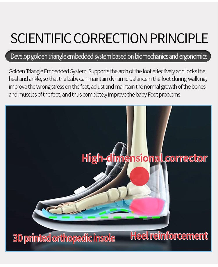 Kids Sneakers Children Orthopedic Shoes, Tip Toe Walking High-Top Ankle Support Anti-Slip Sole Trainers for Girls Boys