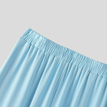 INCERUN Men Sets Solid Color Long Sleeve Long Style T Shirt & Pants Two Pieces Sets Loose Streetwear Fashion Casual Men Suits