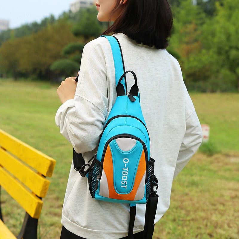 New outdoor leisure multifunctional single shoulder crossbody bag with large capacity Oxford cloth men's chest bag