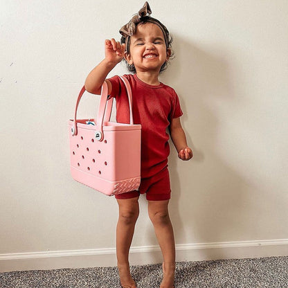 Fashion Large Beach Bags EVA Rubber Waterproof Storage Baskets Travel Shopping Handbag Women Shoulder Solid Color Jelly Bag