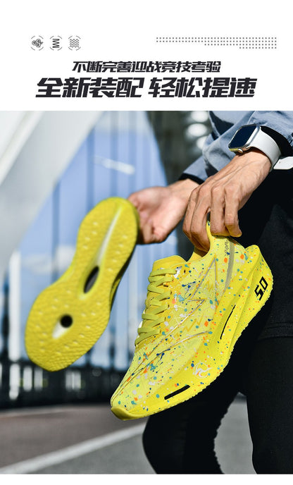 Air Cushion Carbon Plate Running Shoes Jogging Marathon Men Sports Breathable Lightweight Comfortable Nonskid Casual Sneakers