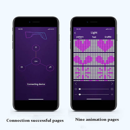 App Control Bluetooth Led Party Glasses Customized Languages USB Charge Flashing  Luminous Eyewear Christmas Concert Sunglasses