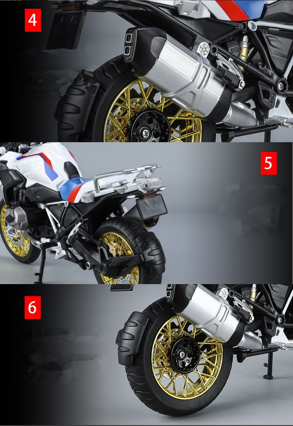 1/9 R1250 GS ADV Liga De Motocicleta De Corrida Diecasts Rua Esportes Motocicleta Modelo Simulação Com Luz Coleção Crianças Brinquedos Presente