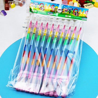 12/24Pcs Set Stackable Colorful Painting Graffiti Crayons Kids Party Supplies Birthday Gifts Kindergarten School Teacher Prizes