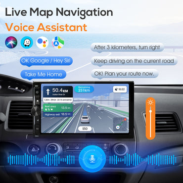 Haudio Double Din Car Stereo, 7" Car Radio with Wireless Carplay/Android Auto/BT 4.1/Backup Camera/Mirror Link/WiFi/FM/AM/RDS