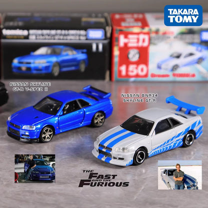 TOMY GTR R34 Skylin Carros de Liga Fundidos e Veículos de Brinquedo Modelo de Carro em Miniatura Escala de Modelo de Carro Para Crianças