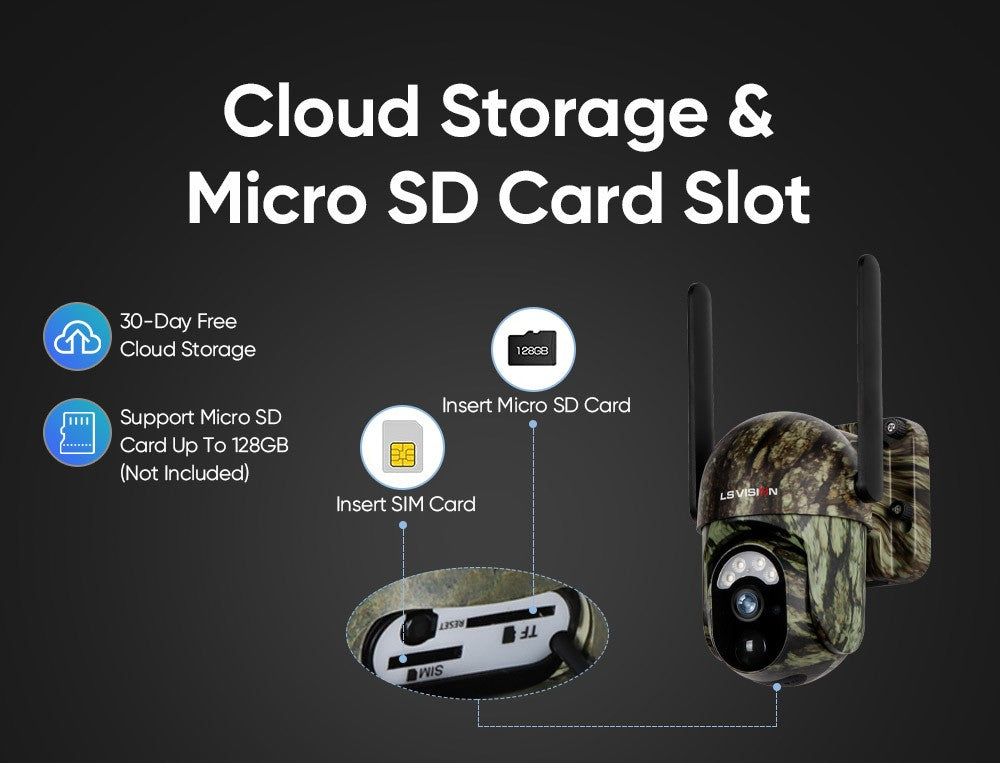 LS VISION 4G /WFII Solar Security Cameras Wireless Outdoor  2K HD Video Surveillance Color Night Vision Human/Animal Detection