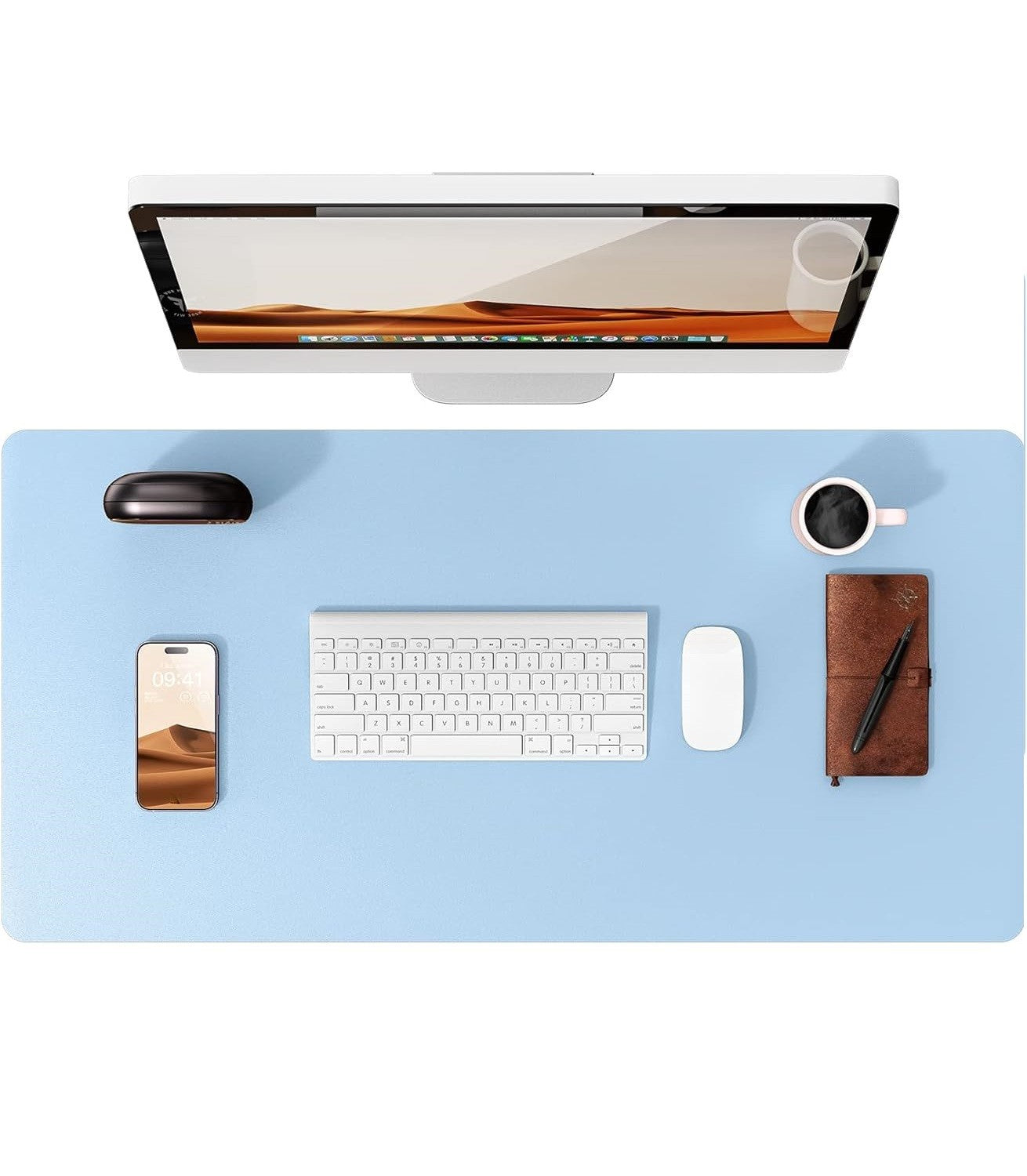 Leather Desk Mat | Computer Mat for Desk| Large Mouse Pad and Keyboard Mat | Desk Protector for Office