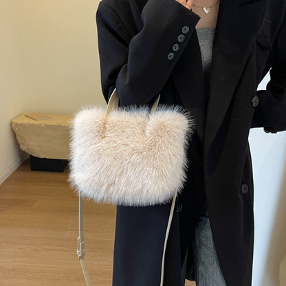 Solid Zipper Women's Shoulder Bags Ladies Bags on Sale 2024 High Quality Winter Milk Cotton Women's Handbags Fashion Soft Bolsos
