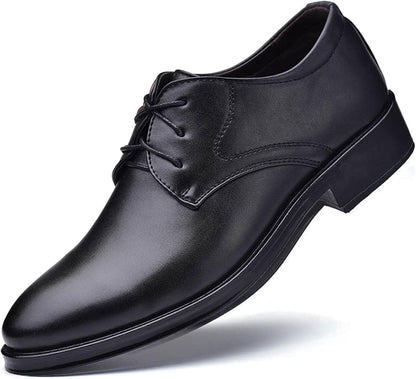 Men's Classic Matte Upper Oxfords Business Formal Lace Up Leather Lace Up Dress Shoes for Men