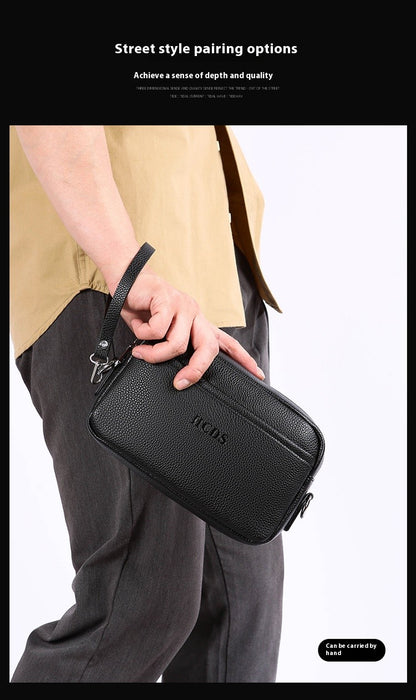 New Style Casual Men's Single Shoulder Bag - Portable Side-Hand Carrying Bag With Wrist Strap - Business-Style Crossbody Bag