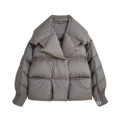 Lagabogy 2025 Winter Puffer Jacket Women Short 90% White Duck Down Coat Female Streetwear Warm Parkas Removable Sleeves Outwear