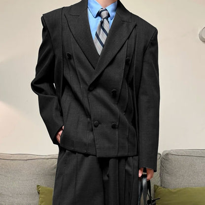 INCERUN Men Blazer Solid Color Lapel Long Sleeve Button Male Suit Streetwear Elegant 2025 Fashion Casual Thin Coats Men Blazer