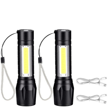Lanterna Super Brilhante P50 Recarregável USB LED de Longo Alcance Tática À Prova D'Água para Acampamento Pesca Emergência