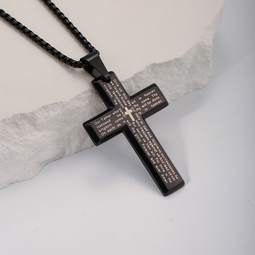 Colar Masculino Minimalista Aço Inoxidável Cruz de Jesus para Homem