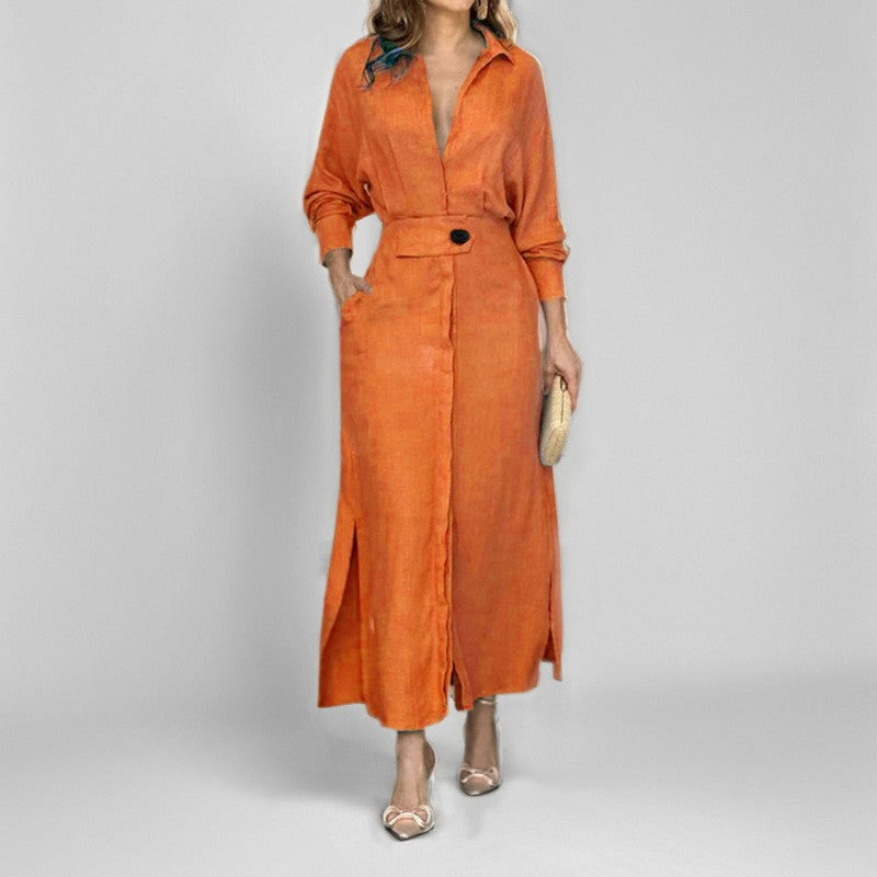 Fashion Spring Overalls Sundress Women 2025 Autumn Dress Casual Elegant longSleeve Baggy Work Vestidos Kaftan Maxi Long Dress