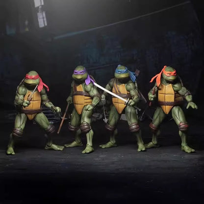 NECA 4 peças Boneco de Ação Tartarugas Ninja TMNT Edição Móvel Filmes Modelo Tartaruga Ninja Anime Infantil Para Presente de Boneca Brinquedo