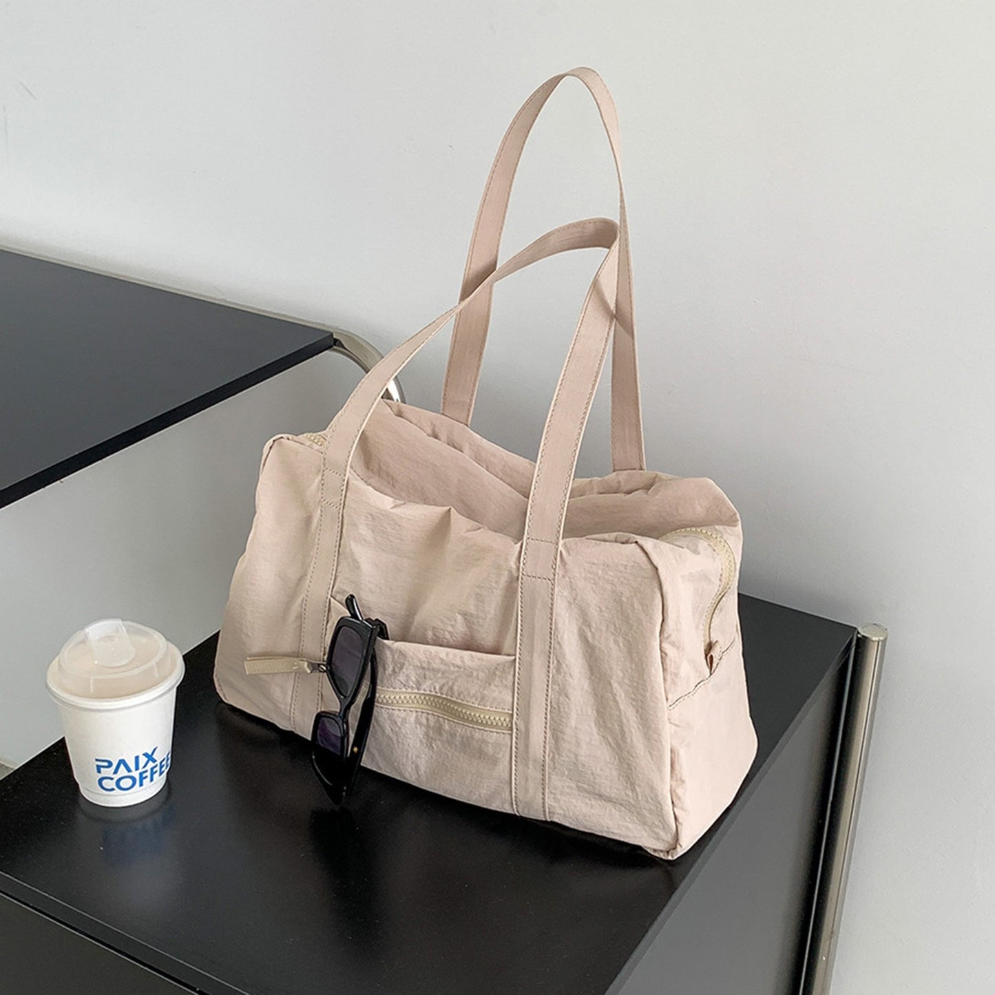 Simple Carry On Travel Tote Bag Large Capacity Weekender Overnight Duffle Bags Trendy Sports Fitness Bags for Women Girls