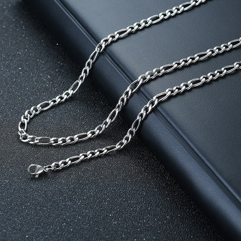 Vnox Colares de Barra Vertical 3D para Homens, Pingente Geométrico de Aço Inoxidável em Camadas, Corrente Cubana de Corda de Trigo em Camadas, Colar Masculino