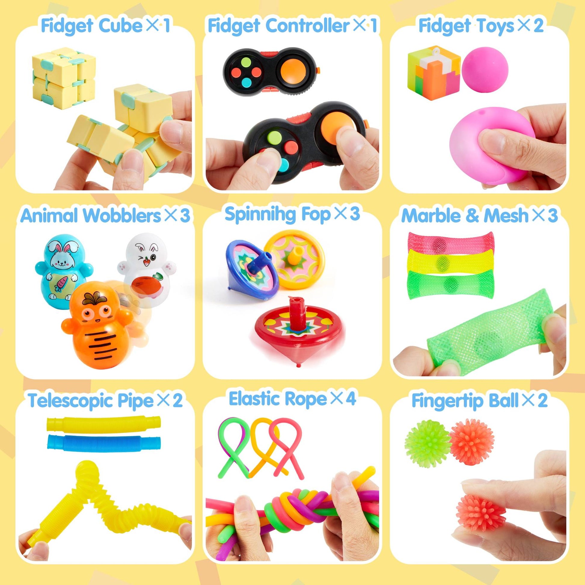 Joyfy 60 Pack Party GiftsFidget Toys Adults Party Favors Autism Sensory Treasure Box Toys Classroom Prizes Stress Relief Gifts