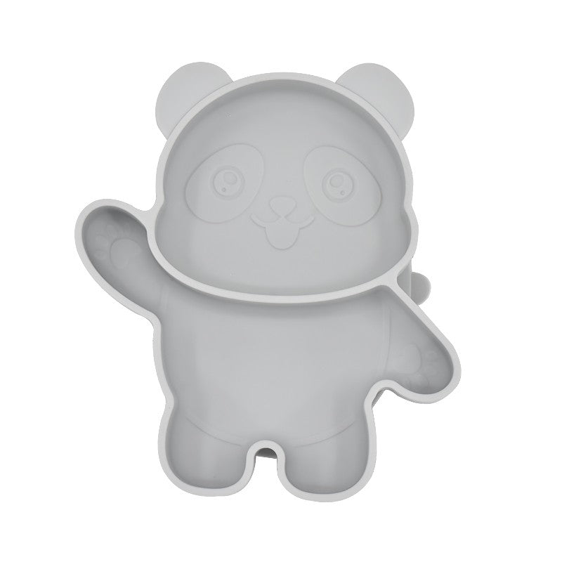 Children's Dishes Baby Silicone Sucker Bowl Baby Panda Face Dining Plate Toddle Training Tableware Kids Feeding Bowls