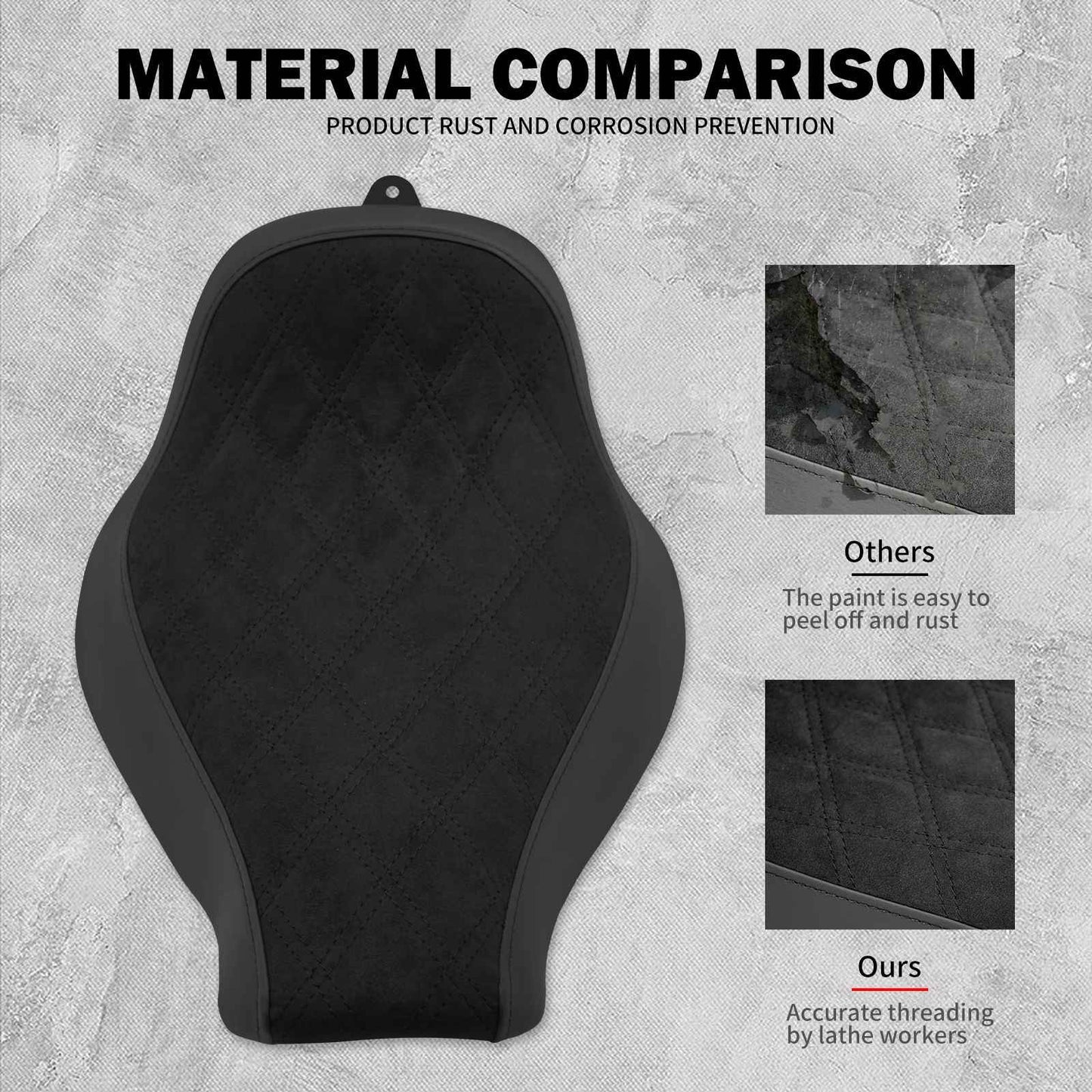 Banco Dianteiro Individual para Motocicleta com Almofada de Diamante Perfil Baixo para Harley Softail Fatboy Breakout FXBRS FXBR FLSTF 2018-2024