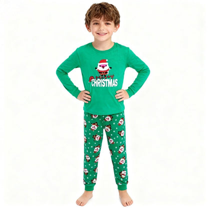 Kids Christmas Pajamas Sers Xmas pijama infantil meninas Sant Claus Boys Pyjamas Children's 2 pcs Long Sleeved Cotton Nightwear