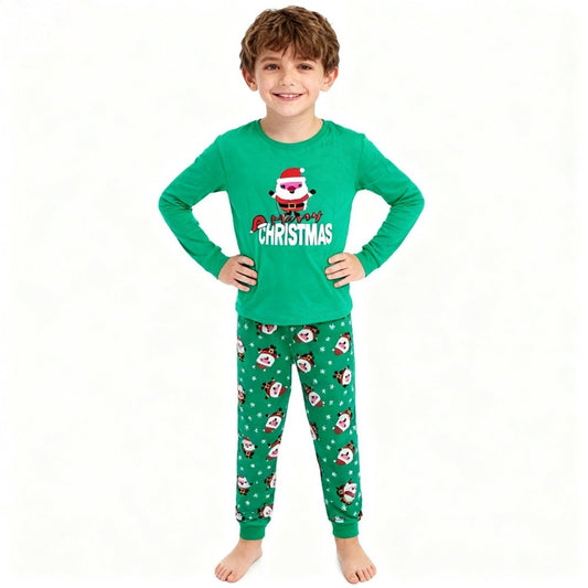 Kids Christmas Pajamas Sers Xmas pijama infantil meninas Sant Claus Boys Pyjamas Children's 2 pcs Long Sleeved Cotton Nightwear