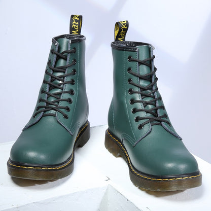 Men Genuine Leather Classic Six Hole Boots Fashion British Style Riding Short Ankle Boots Outdoor Boots Size 35-48 Women's Boot