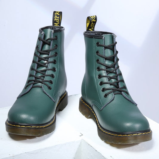 Men Genuine Leather Classic Six Hole Boots Fashion British Style Riding Short Ankle Boots Outdoor Boots Size 35-48 Women's Boot