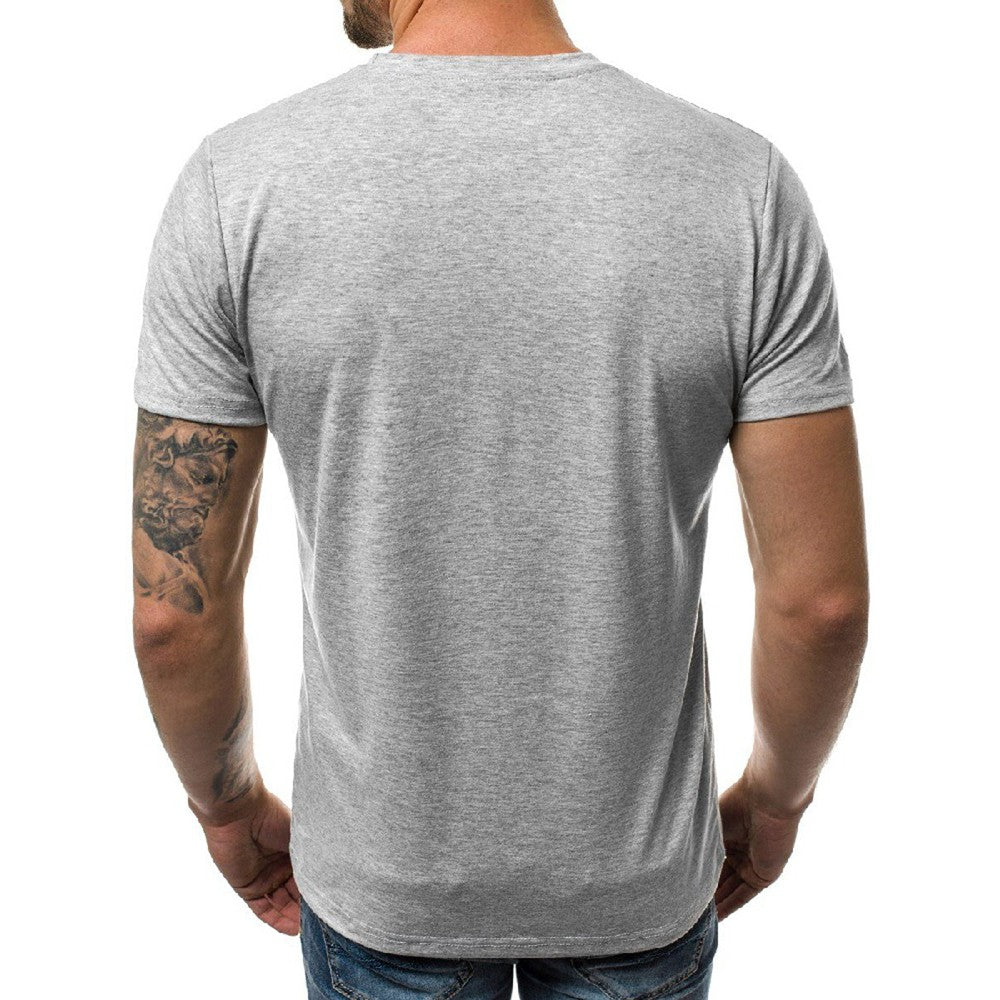 Summer Men's Cotton T-shirt Fashion Slim Black Short Sleeved Comfortable Casual Round Neck T-shirts Top Men's Clothing