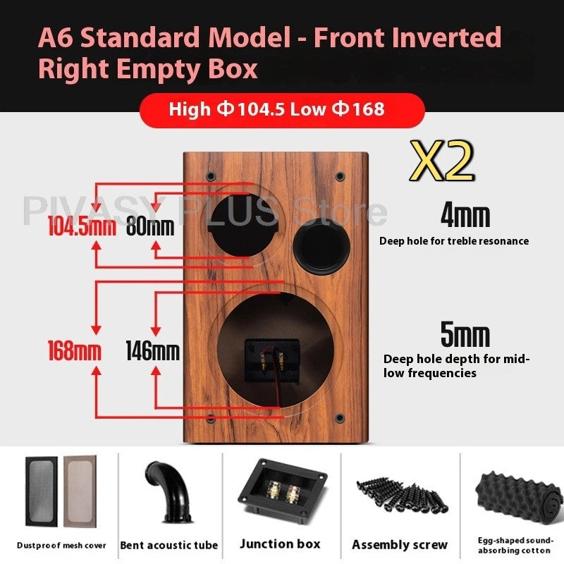 6.5 Inch Speaker Cabinet 18mm MDF Empty Sound Box DIY Enclosure Front Rear Port Speaker Accessories For Home Theater DJ Studio