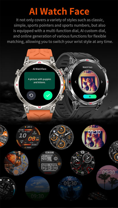 New T-Rex 3 Smart Watch Men GPS Positioning Military 5ATM Waterproof Watch 650mAh Battery Compass Altimeter GPT Assistant Watch