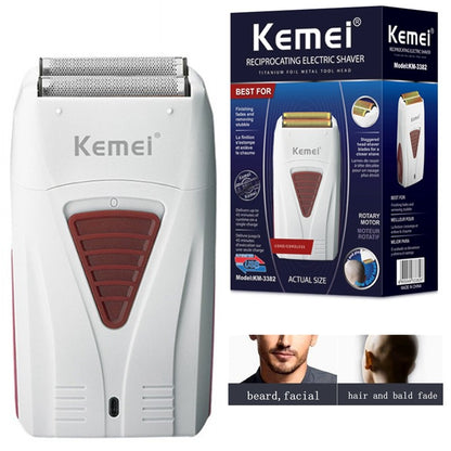Original Kemei Finishing Fade Rechargeable Electric Shaver Hair Beard Cleaning Electric Razor For Men Bald Head Shaving Machine
