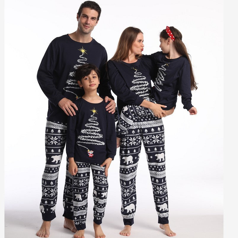 New Family Christmas Pajamas Mom Dad Kids Matching Clothing Set Baby Dog Romper Pjs Soft Loose 2 Pieces Suit Homewear Xmas Look