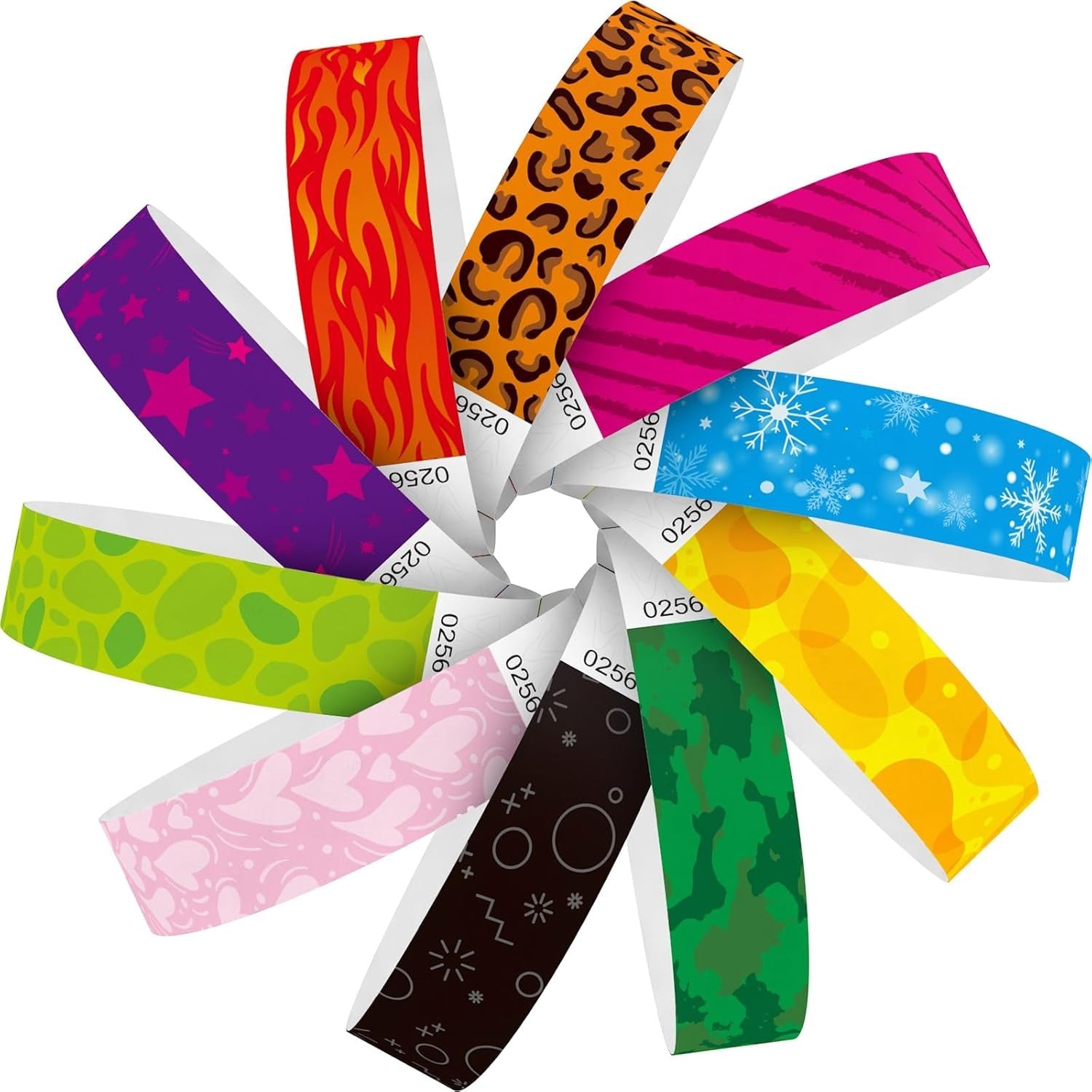 Red Flame 250pcs Tyvek Wristbands Colored Paper Event Wrist Bands Party Games Competitions Guest Gifts