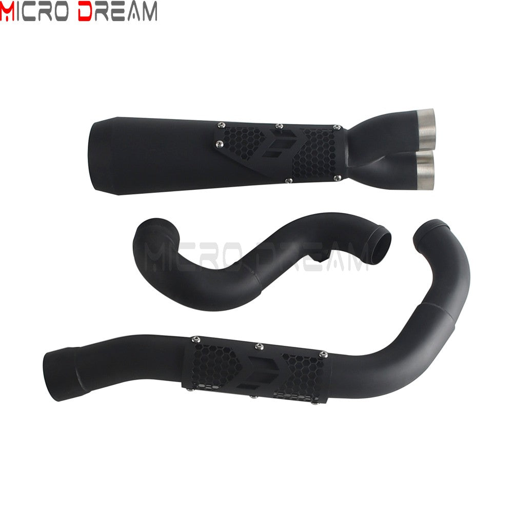 Slip-on Muffler Full Exhaust System 2-in-1 Muffler Pipe For Harley Dyna Low Rider S FXDLS Super Wide Glide FXD FXDWG   FXDF FXDB