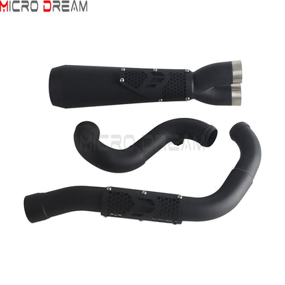 Slip-on Muffler Full Exhaust System 2-in-1 Muffler Pipe For Harley Dyna Low Rider S FXDLS Super Wide Glide FXD FXDWG   FXDF FXDB