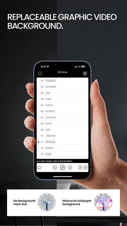 cyberpunk 3d projector led digital large wall clock modern design decoration art big wall clock