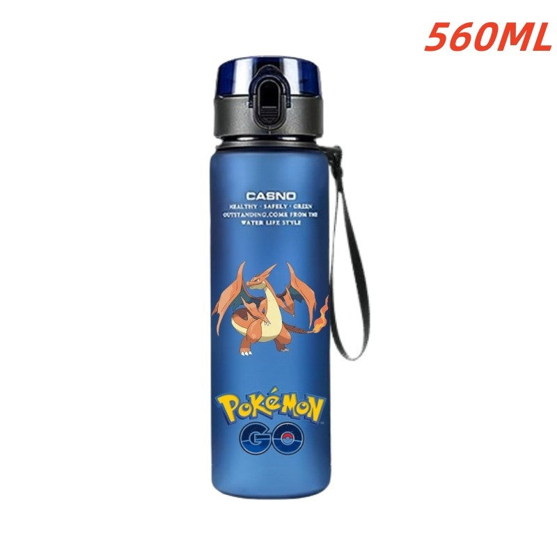 Copo de água Pokémon de 560ML, anime portátil, infantil, fofo Pikachu Gengar, garrafa de água de plástico para esportes ao ar livre, grande capacidade, presentes