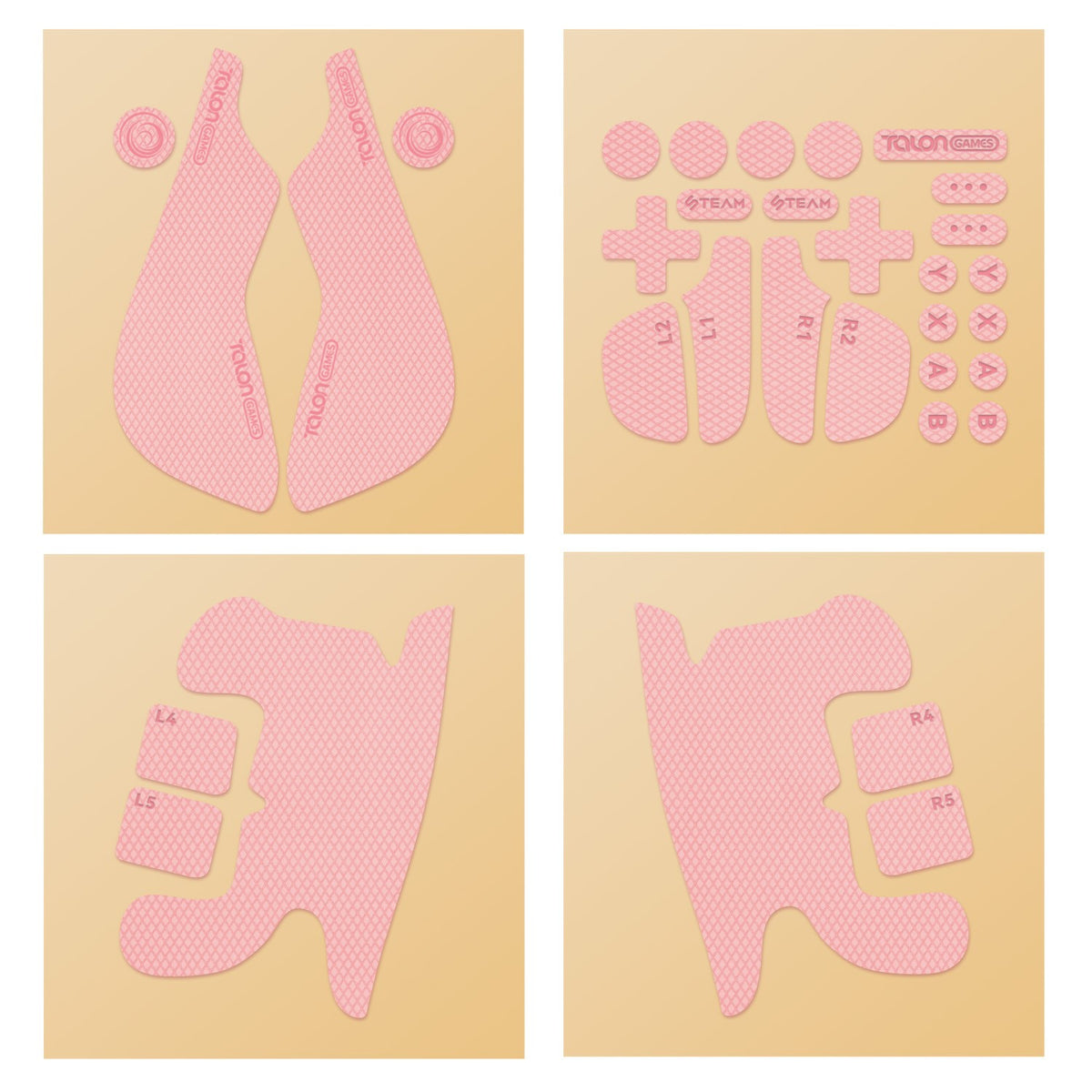TALONGAMES Pro Version Controller Grip Tape Compatible with Steam Deck,Buttons,Trigger,Non-slip Anti Sweat (Light Pink)