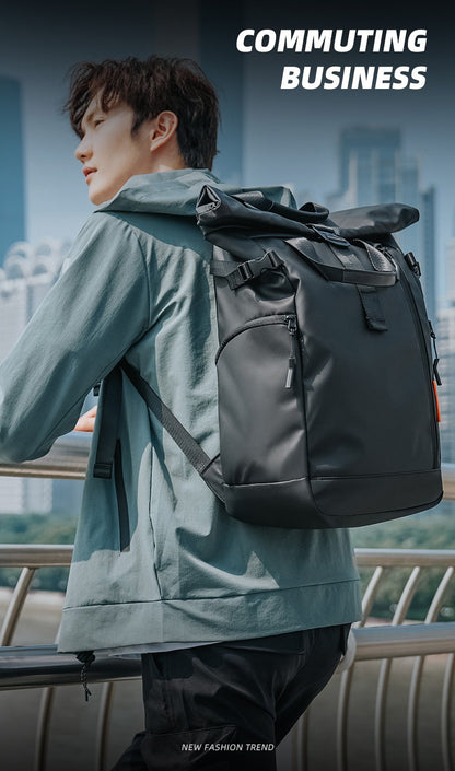 Mochila Masculina para Notebook 15,6" Tangcool - Grande Capacidade, Multifuncional, Fecho Rolê, Leve, para Viagem, Impermeável, Escolar