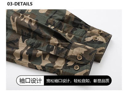 New Camouflage Cargo Shirt Men Cotton Multi-Pocket Camo Shirts High Quality Militar Overshirt Men Army Green Shirts Casual