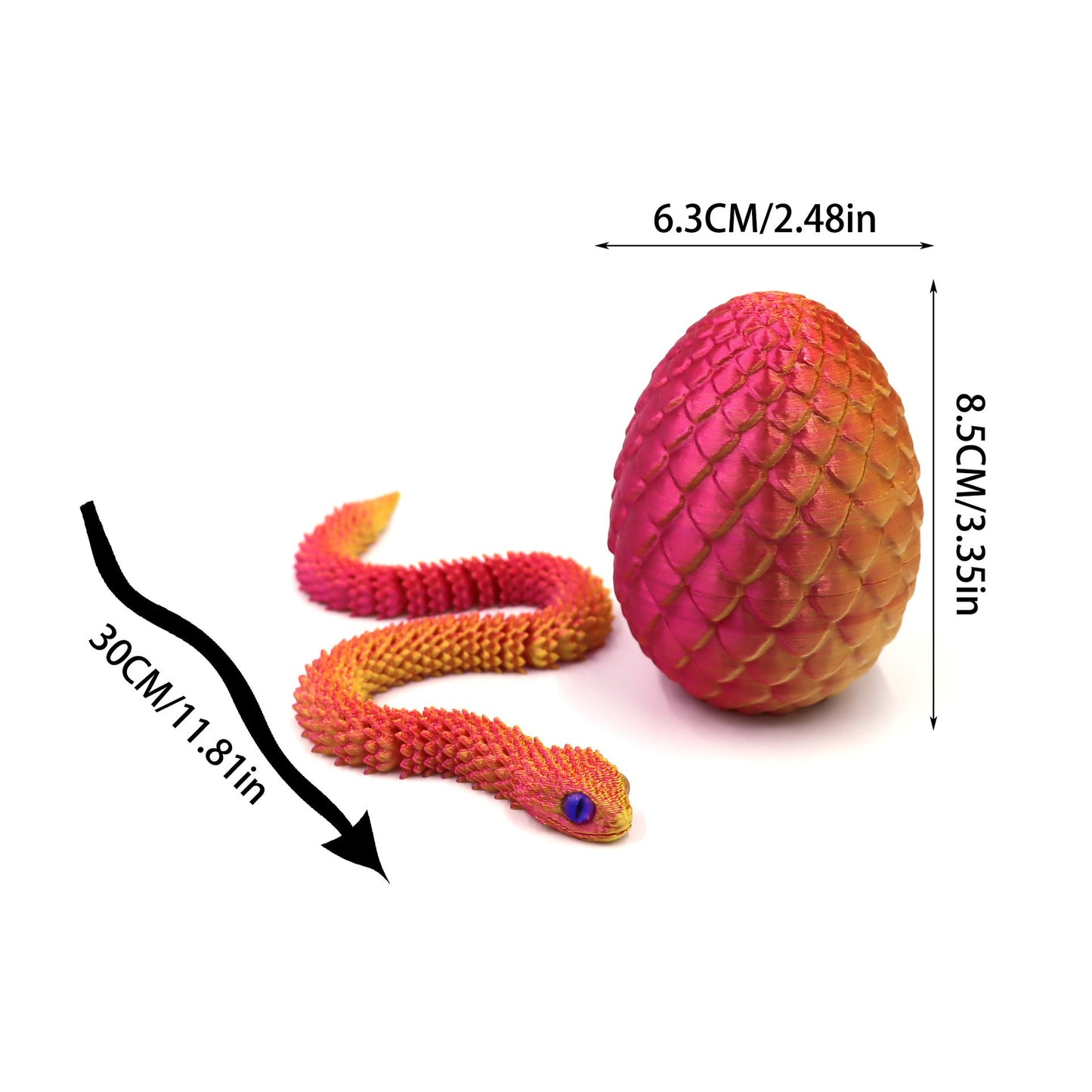 Ovos de Cobra de Impressão 3D Quentes Decoração Criativa para Casa Moldes de Cobra Que Reduzem a Pressão Itens de Decoração para Casa Figuras de Anime Giratórias e Móveis