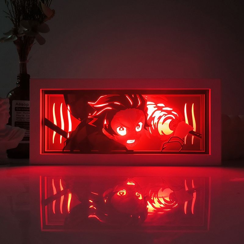 Anime Cartoon series paper-cut light room bedroom night light atmosphere light remote control colorful light box