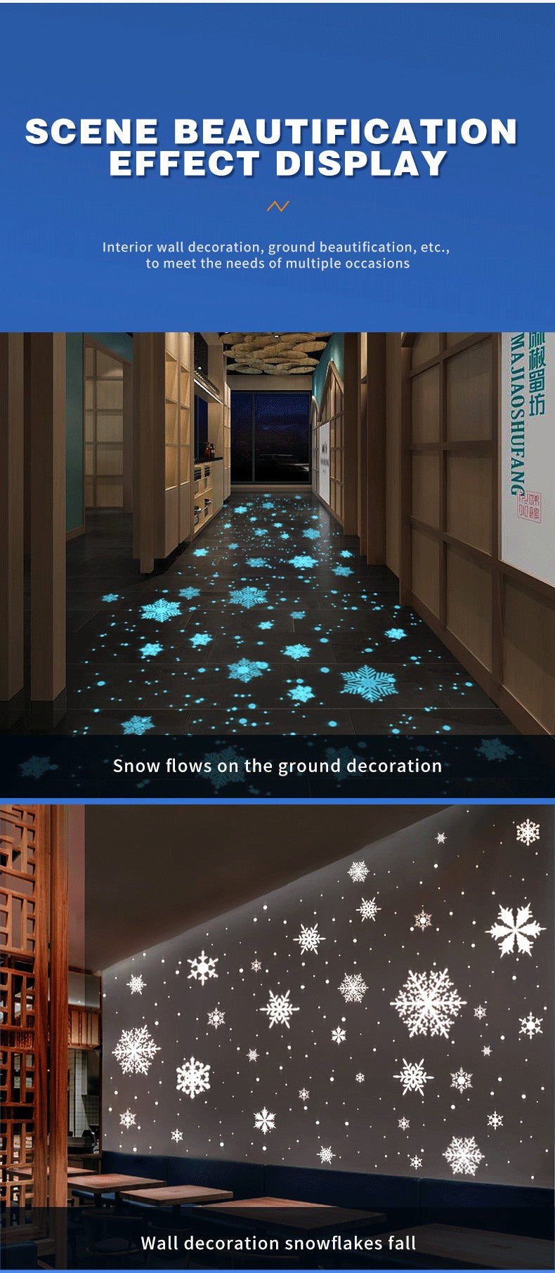 High - Quality Snowflake Falling Projection Lamp for Holiday Decoration Create a Magical Snowy Scene