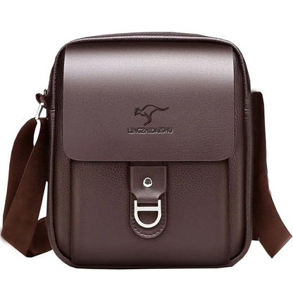 Men's Multi-Color Leather Crossbody Bag, Versatile Casual, Multi-Compartment, Daily Commuting, Stylish & Practical