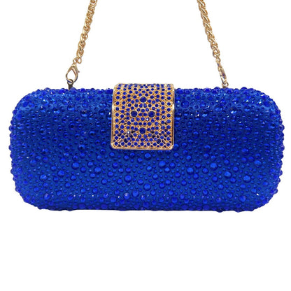 XIYUAN Women Green Crystal Evening Clutch Bag Glittering Purple Rhinestone Handbag Wedding Party Purse Full-diamond Bridal Bags